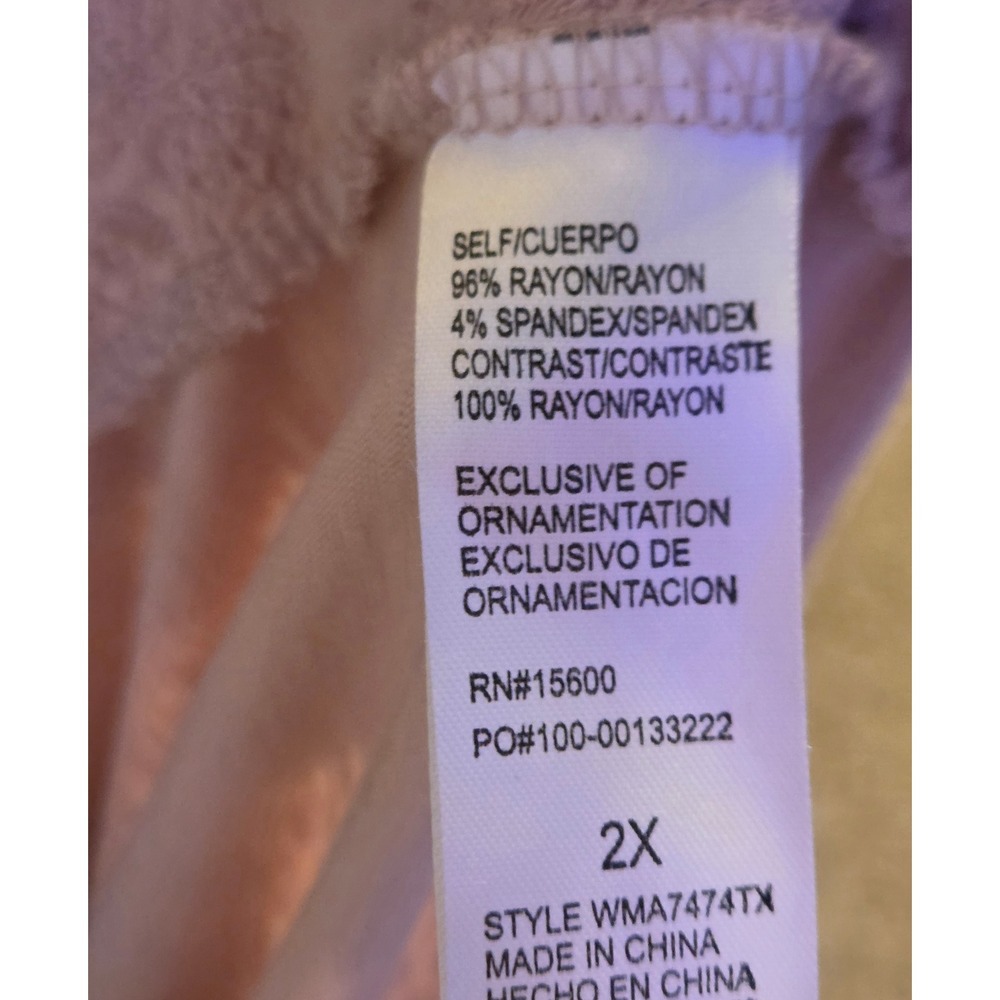 Democracy Embroidered Button Up Front Blouse Women's Size 2X Pink - Picture 11 of 11